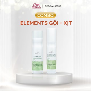  Gội+xịt làm sạch dịu nhẹ và cấp ẩm và suôn mượt tóc tức thì chiết xuất thiên nhiên Wella Elements 250ml+150ml