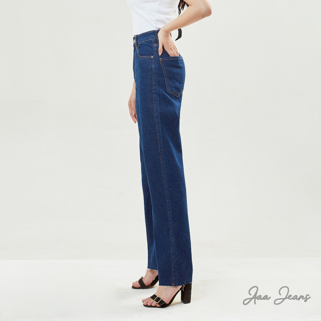 Quần Jean Ống Rộng Nữ Lưng Cao Indigo Aaa Jeans