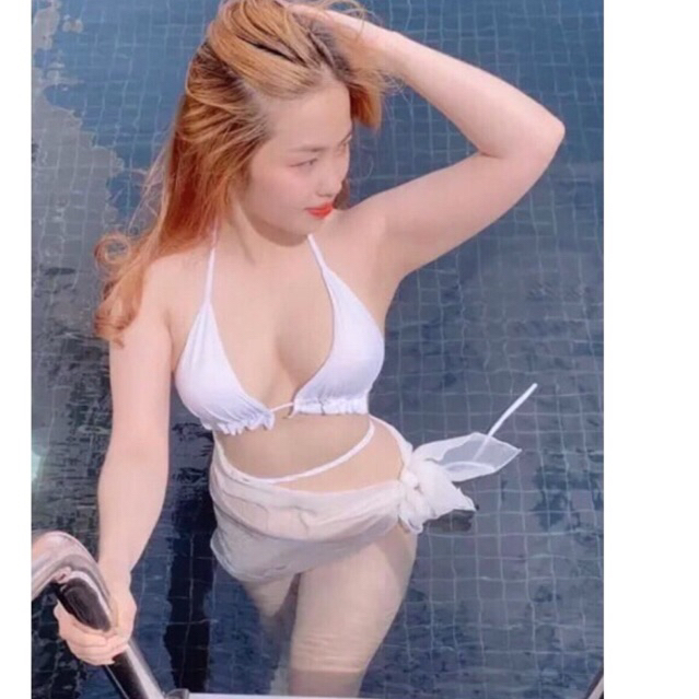 Bikini 2 mảnh tam giác quần kín Mông áo bassic dây dài đủ màu. HÌNH THẬT | BigBuy360 - bigbuy360.vn