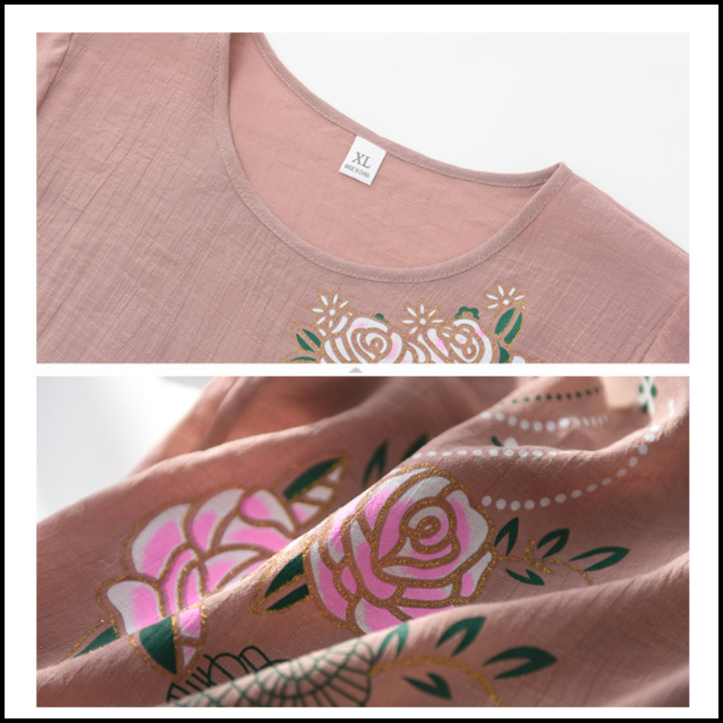 Đồ Bộ Trung Niên Cho Mẹ Và Bà Họa Tiết. Bộ Đồ Mặc Nhà Tặng Mẹ, Bà Thoáng Mát. DB2301