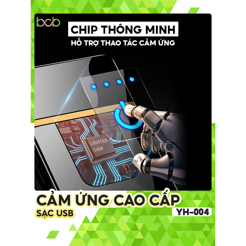 Quẹt điện tử sạc usb cảm ứng cao cấp YH-004