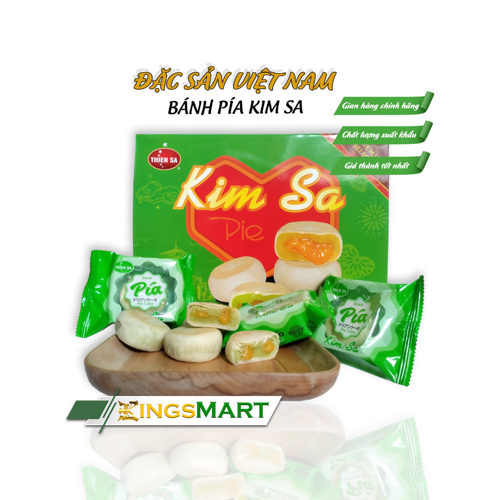 Bánh Pía Kim Sa Tan Chảy Cao Cấp - Thương hiệu Thiên Sa - Hộp 315g/9 bánh - Kingsmart