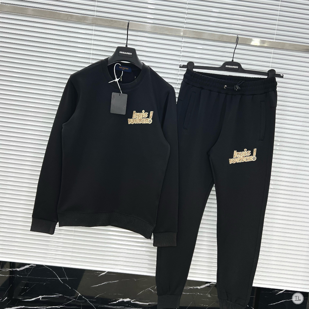 Bộ Quần Áo Nỉ Nam LV Thêu Hình Gấu, Bộ Đồ nỉ nam dài Tay Mùa Đông HOT TREND cho nam và nữ mùa đông năm 2023