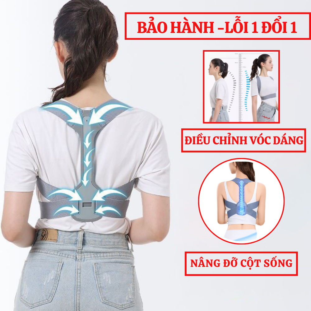 Đai Chống Gù Lưng Cột Sống MIAA Đủ Size Cho Trẻ Em Và Người Lớn, Đai Chống Gù Nẹp Kim Loại Bảo Hành 1 Năm Lỗi 1 Đổi 1