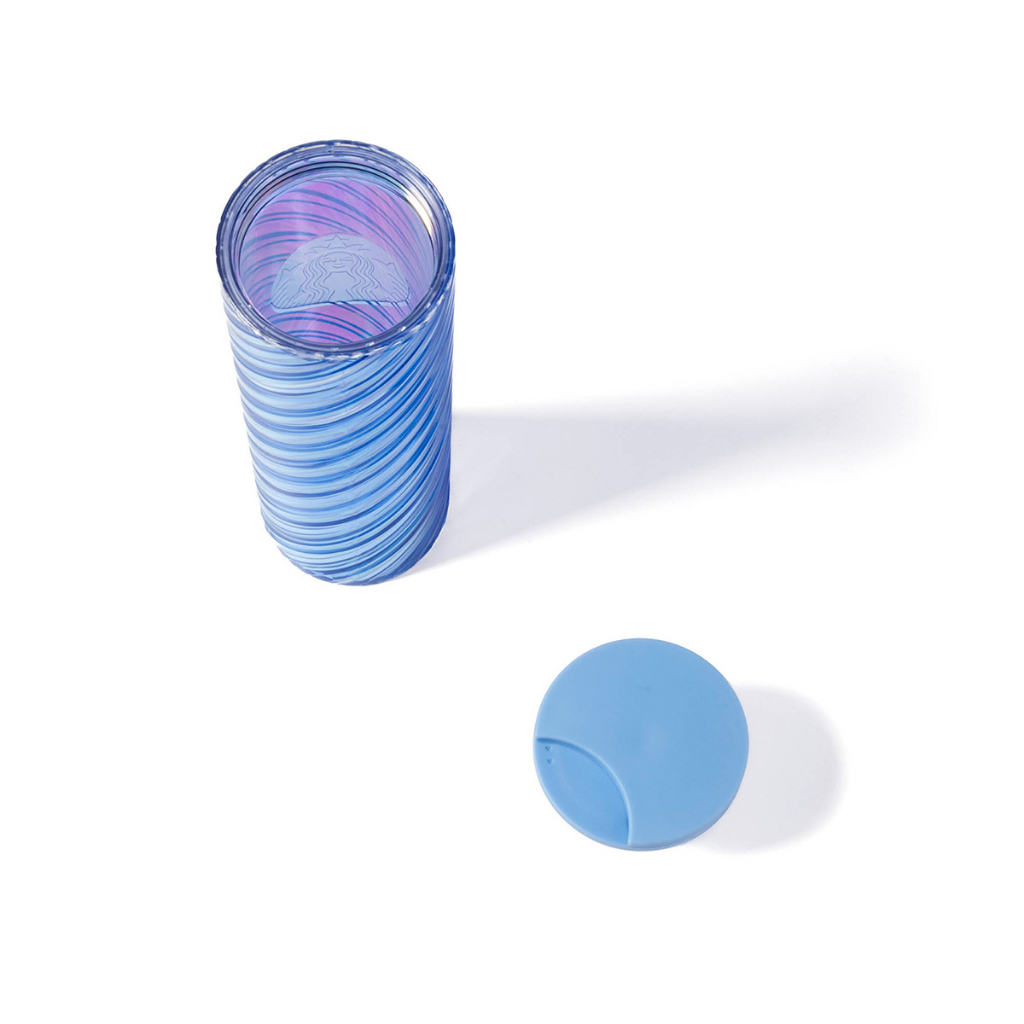 STARBUCKS Bình PLASTIC 16Oz  BLUE HOLOGRAM INSRT
