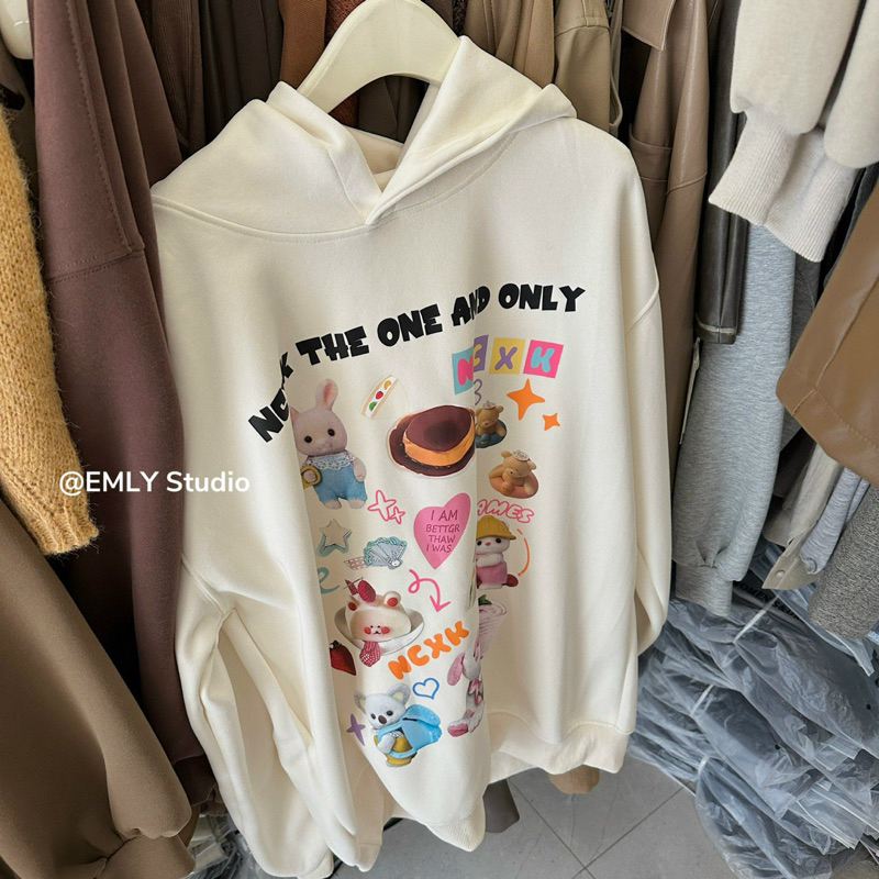 Áo nỉ hoodie hình thỏ ncxk xinh xắn