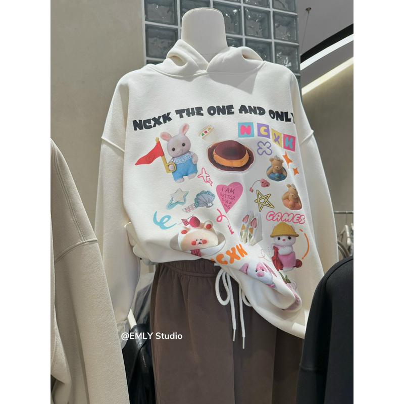 Áo nỉ hoodie hình thỏ ncxk xinh xắn