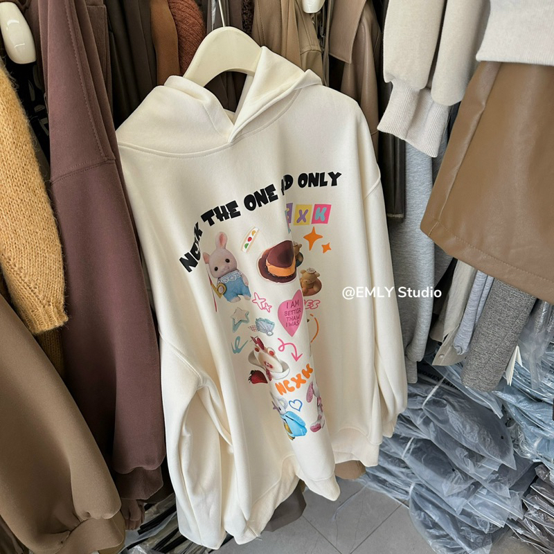 Áo nỉ hoodie hình thỏ ncxk xinh xắn