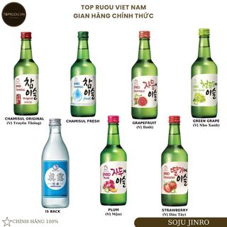 [Chính hãng] Rượu Soju JINRO - So chu Jinro - TOP RƯỢU - Đủ Mùi 360ml - hàng thật - giao nhanh