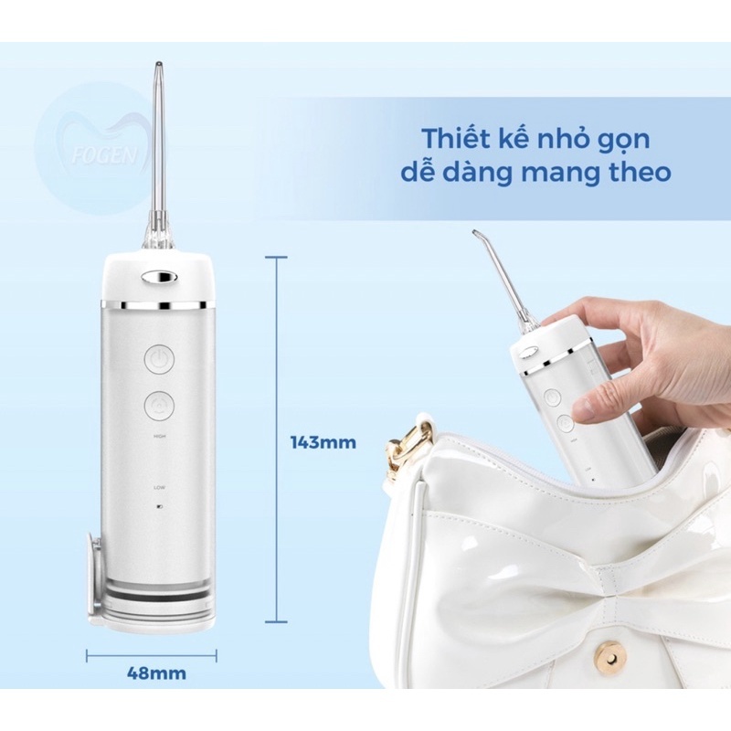 Máy Tăm Nước H2OFloss HF-9P Samurai Chống Thấm Nước, Tặng Túi Vải, 5 Đầu Phun, Bảo Hành 12 Tháng, 1 Đổi 1 30 Ngày