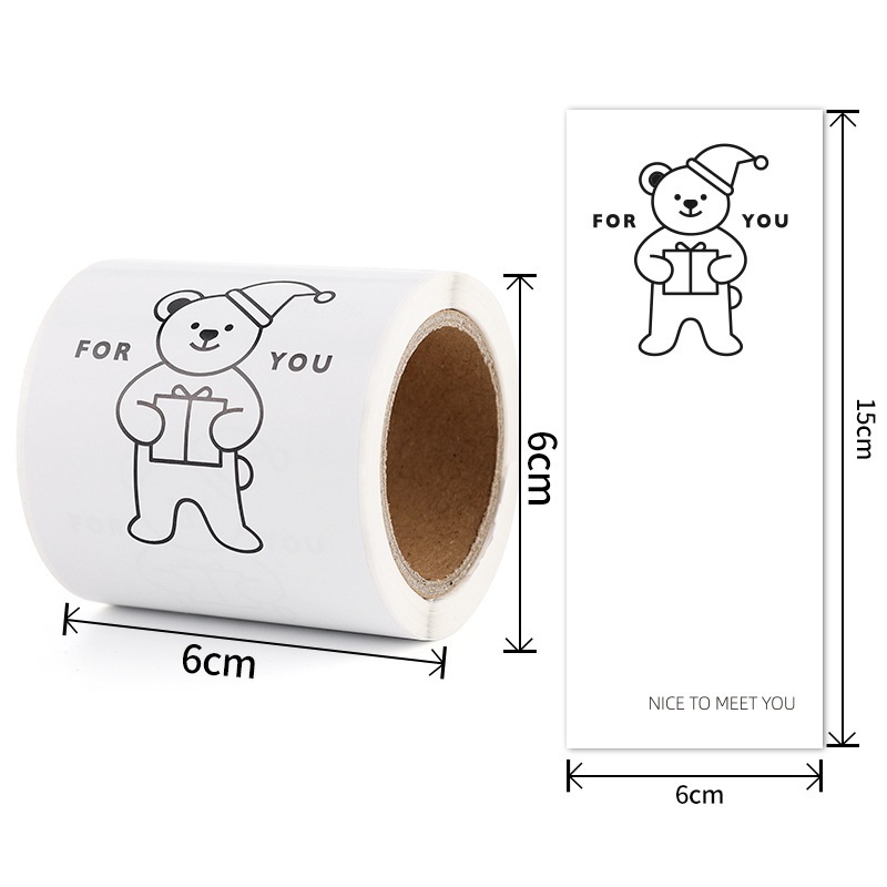 Cuộn Tem cảm ơn, nhãn dán thank you, tem niêm phong thiết kế hoa