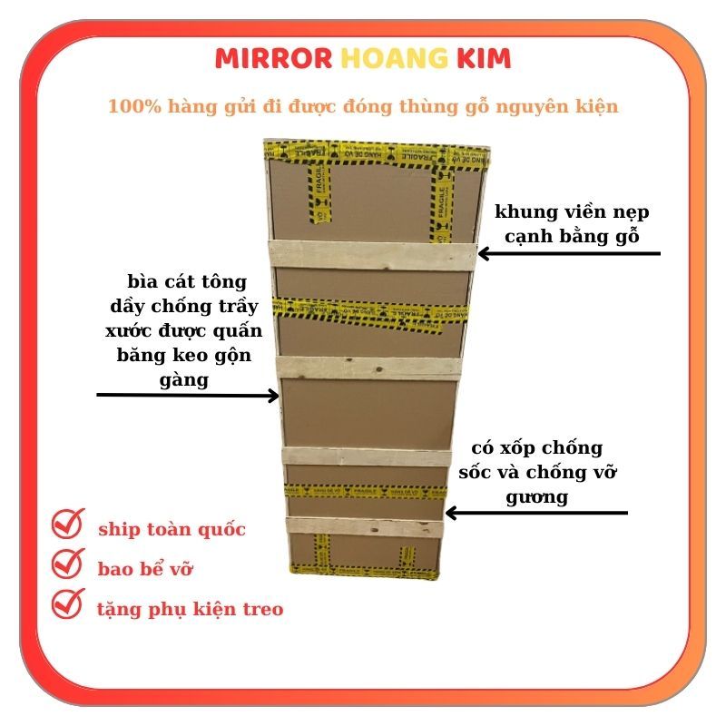 Gương toàn thân treo tường, combo gương oval viền gỗ decor trang trí phòng size 30x110cm guonghoangkim.official