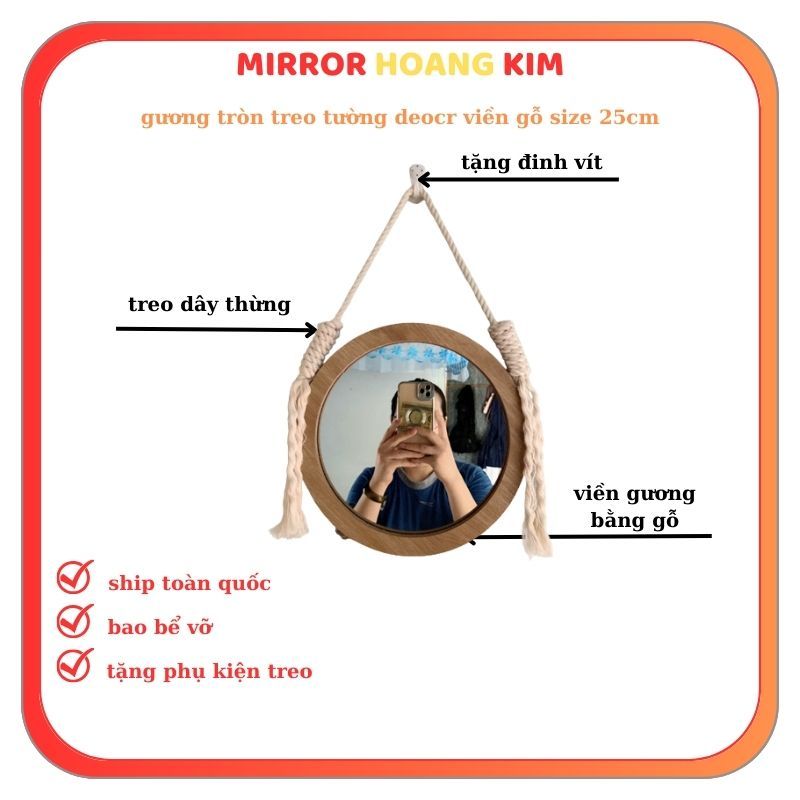 Gương toàn thân treo tường, combo gương oval viền gỗ decor trang trí phòng size 30x110cm guonghoangkim.official
