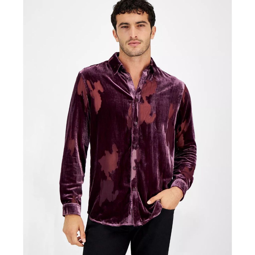 Sơ mi chất chơi I/\/C International velvet dành cho Nam. Giá hãng đắt đỏ.