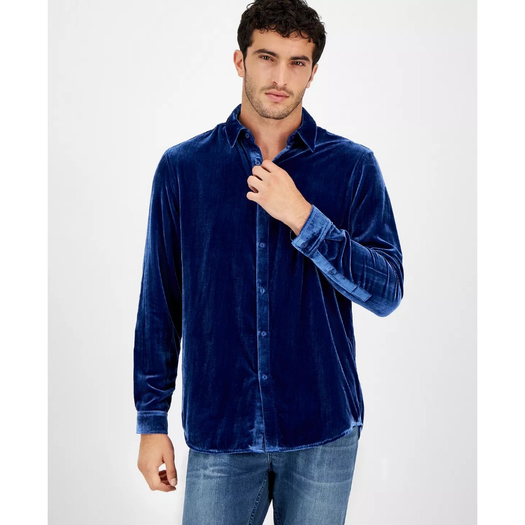 Sơ mi chất chơi I/\/C International velvet dành cho Nam. Giá hãng đắt đỏ.