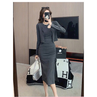 Set đầm thun nhún eo cao cấp. Nhập QC