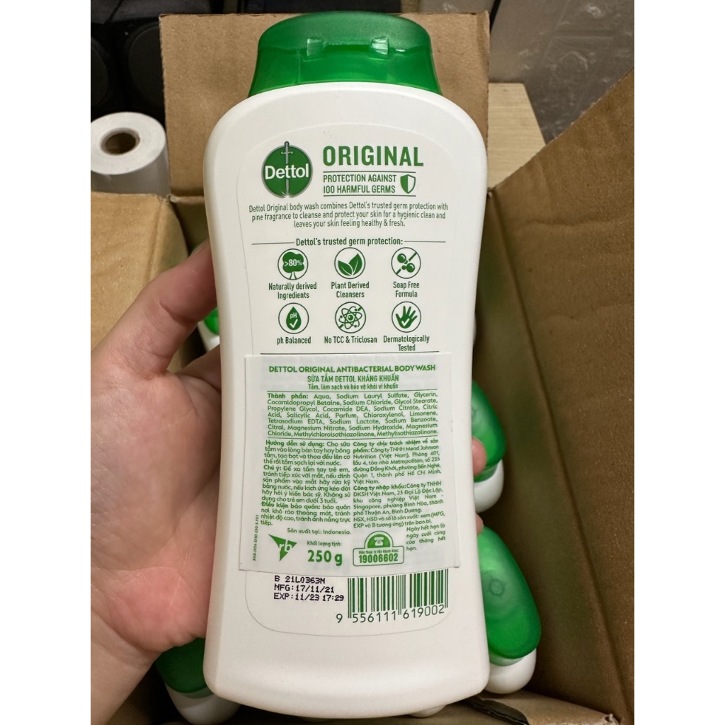 Sữa tắm Kháng khuẩn Dettol ORIGINAL chai 250g