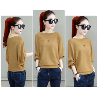 Áo len nữ kiểu Hàn Quốc - Áo len cánh dơi nút 2 bên - Danangsale