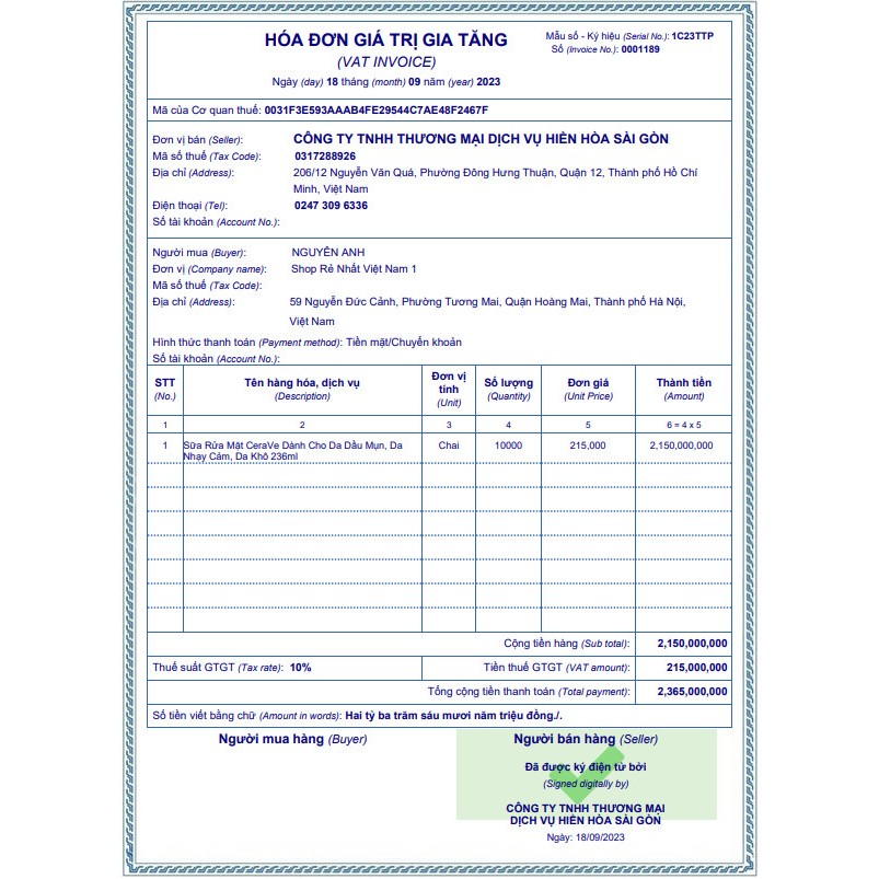 Sữa rửa mặt CeraVe cho da dầu da khô da nhạy cảm 236ml