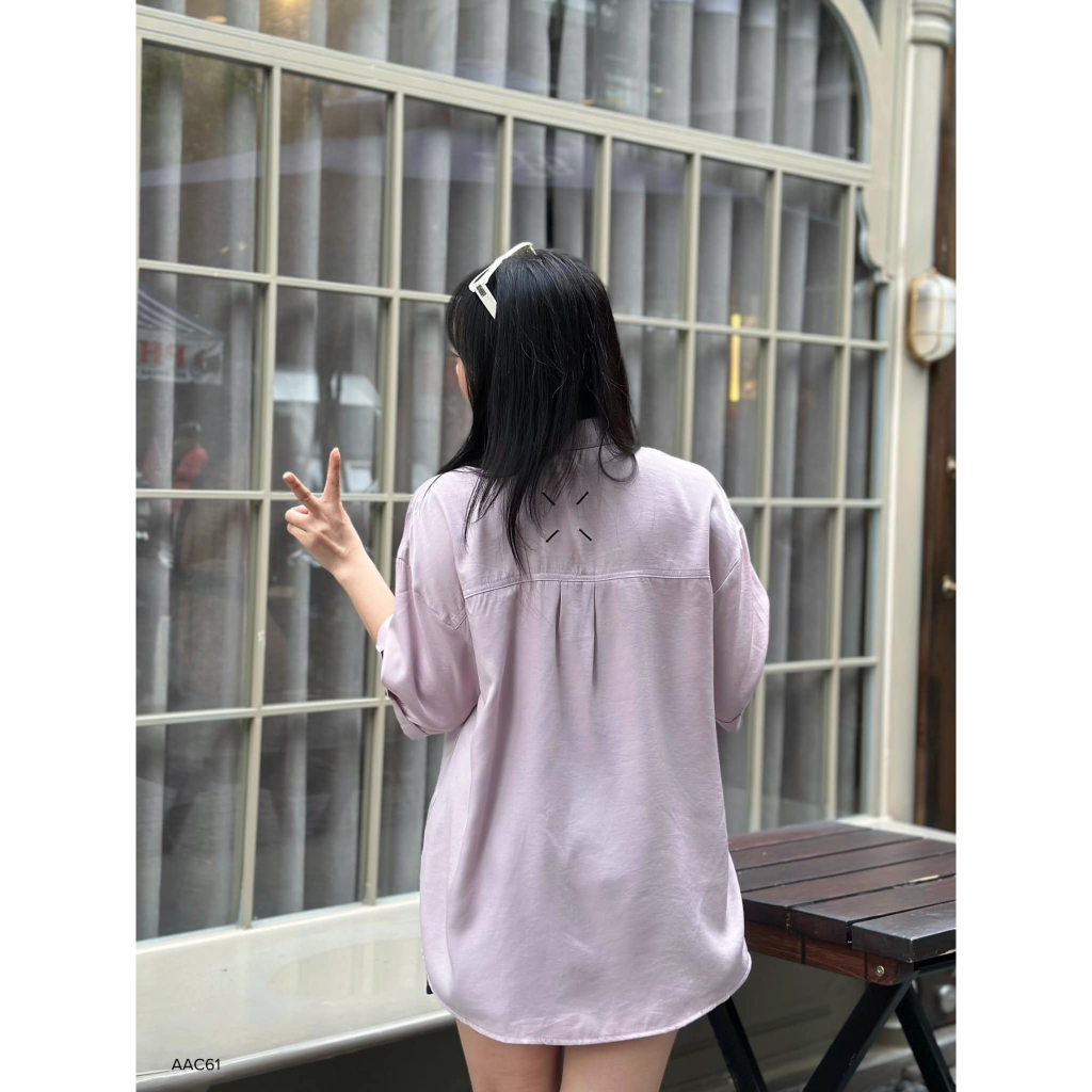 Áo sơmi tay ngắn thêu túi đô công sở CHIBEST  AAC61