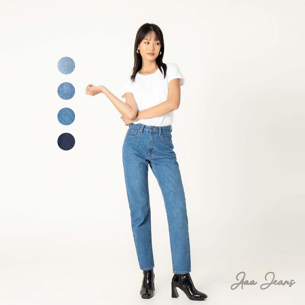 Quần Mom Jeans Lưng Cao Aaa Jeans