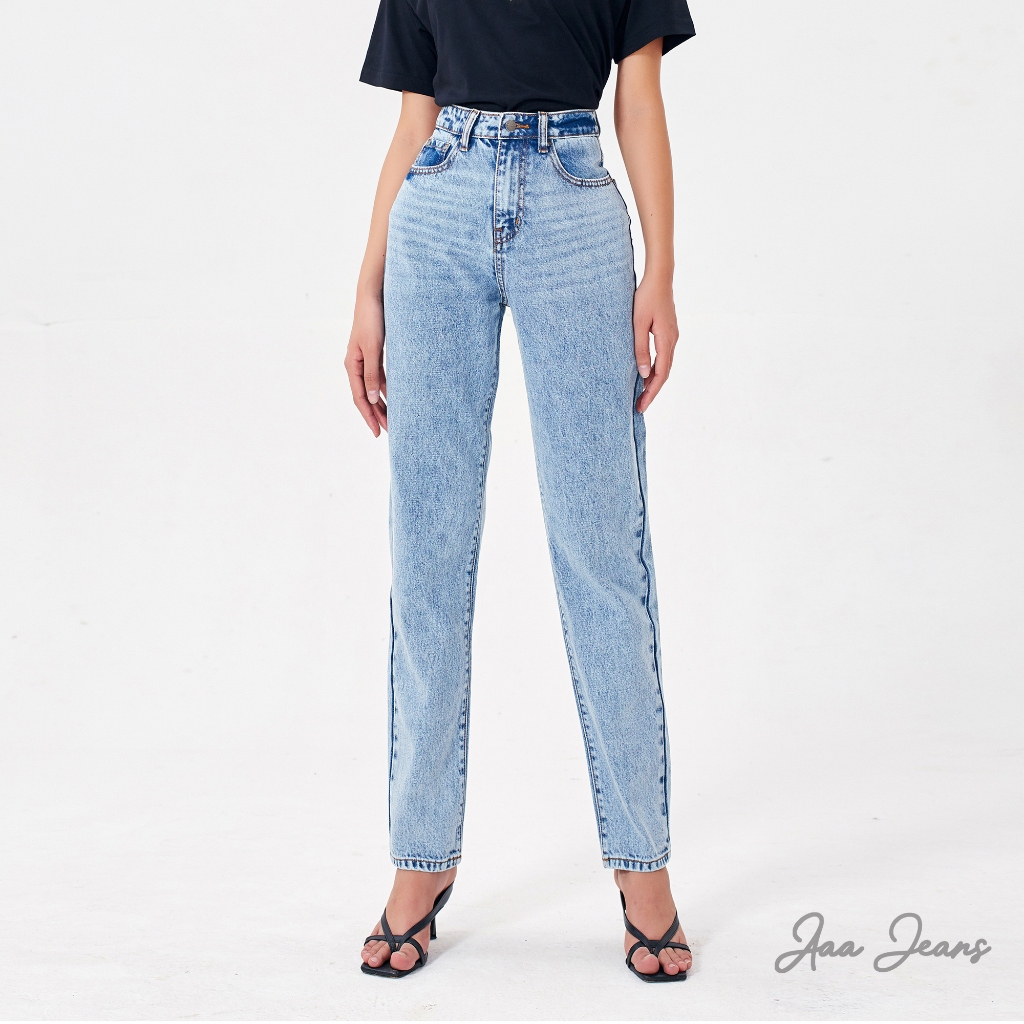 Quần Mom Jeans Lưng Cao Aaa Jeans