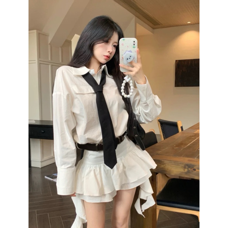 Set Áo sơmi kèm váy tặng cavat