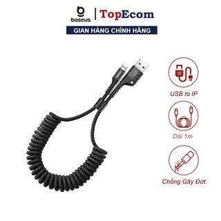 Cáp Sạc Dây Xoắn Đàn Hồi Baseus Fish Eye Spring Data Dùng Cho Điện Thoại Nhà Táo
