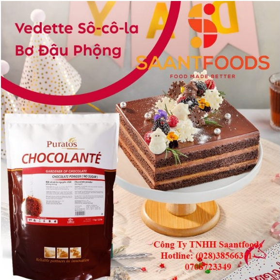 Bột Socola nguyên chất không đường Puratos 1 kg