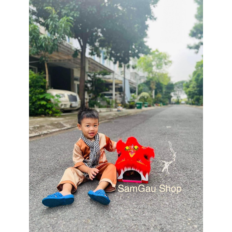 Bà Ba Nâu ghép và bà ba kèm khăn rằn cho bé trai bé gái từ 7-35kg