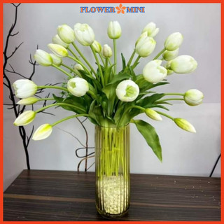 Hoa Giả, Bó 5 Bông Tulip Silicon Loại Cao Cấp Đẹp Tự Nhiên Y Thật Trang Trí Phòng Khách Sang Trọng Tl-05