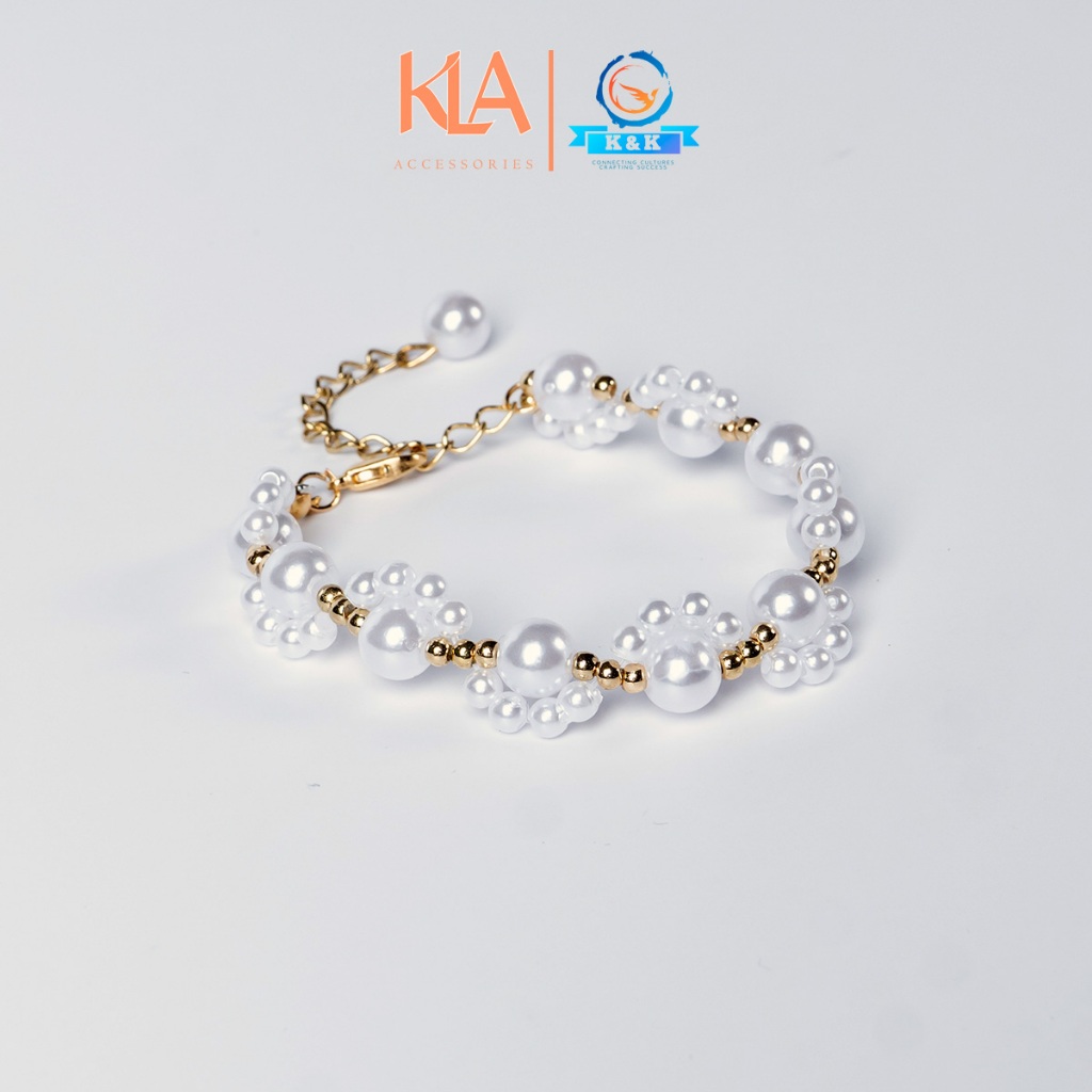Vòng Tay Nữ KLA|K&K KLA01 Đính Hạt Ngọc Trai Nhân Tạo