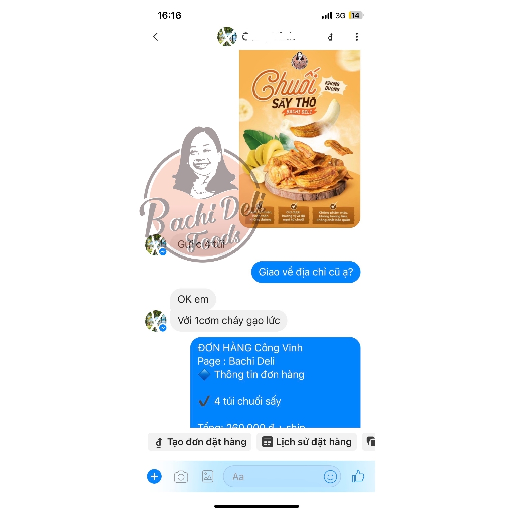 1KG Chuối sấy thô không đường Bachi Deli healthy