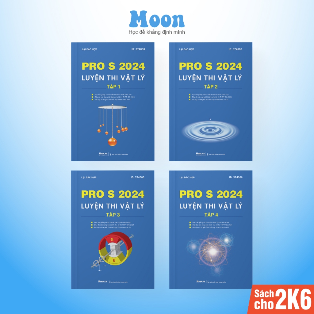 Sách ProS môn Vật lý luyện thi và tổng ôn 8+ kì thi THPT QG 2024 - Combo 4 quyển | Sách ID