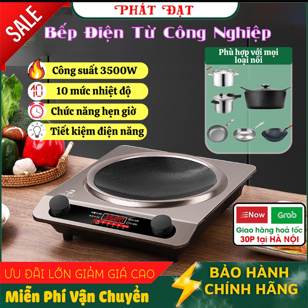 Bếp điện từ công nghiệp đa chức năng gia dụng công suất lớn 3500w mặt lõm tốt và bền hơn bếp GAS