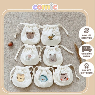 Túi đựng tỏi, lì xì cho bé có quai đeo, hoạt tiết Hàn Quốc dễ thương