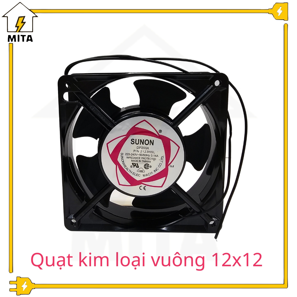 Quạt thông gió, tản nhiệt vuông 12x12 - MITA