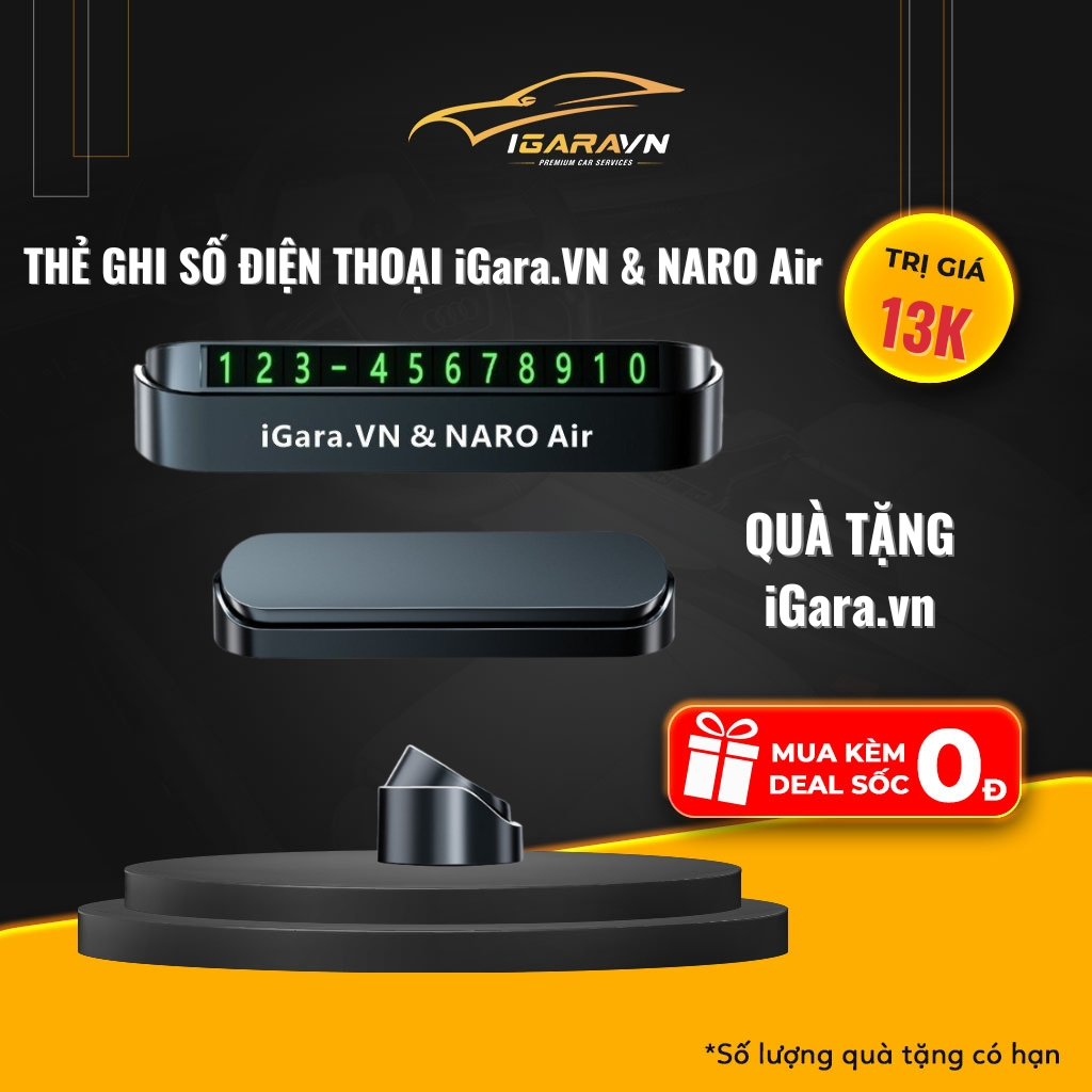 Thẻ Ghi Số Điện Thoại Ô Tô Xe Hơi Gắn Taplo Tiện Dụng Cao Cấp iGara.VN & NARO Air