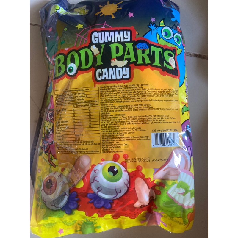 KẸO DẺO KINH DỊ BODY PARTS GUMMY RISEN