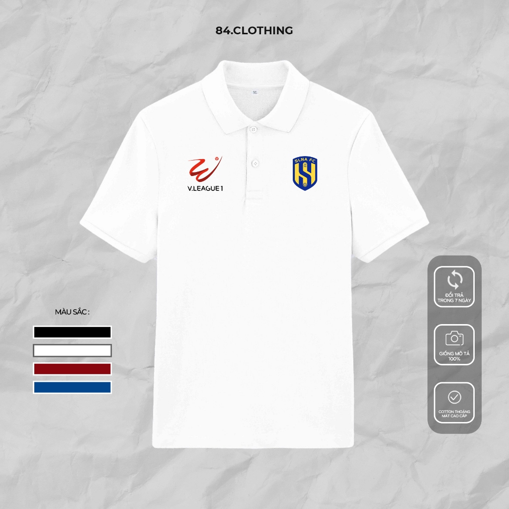 Áo polo NGHỆ AN / V.LEAGUE chất liệu cao cấp siêu mát mềm mịn co dãn 84.CLOTHING