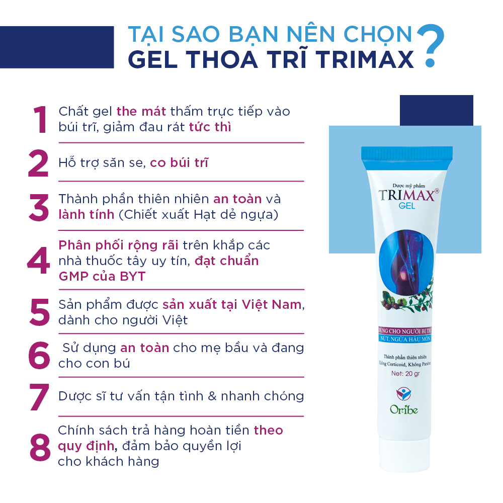 Gel Bôi Trĩ Thảo Mộc Ori'be Giảm Sưng Đỏ Co Búi Trĩ Và Ngứa Rát Hậu Môn Tuýp 20g