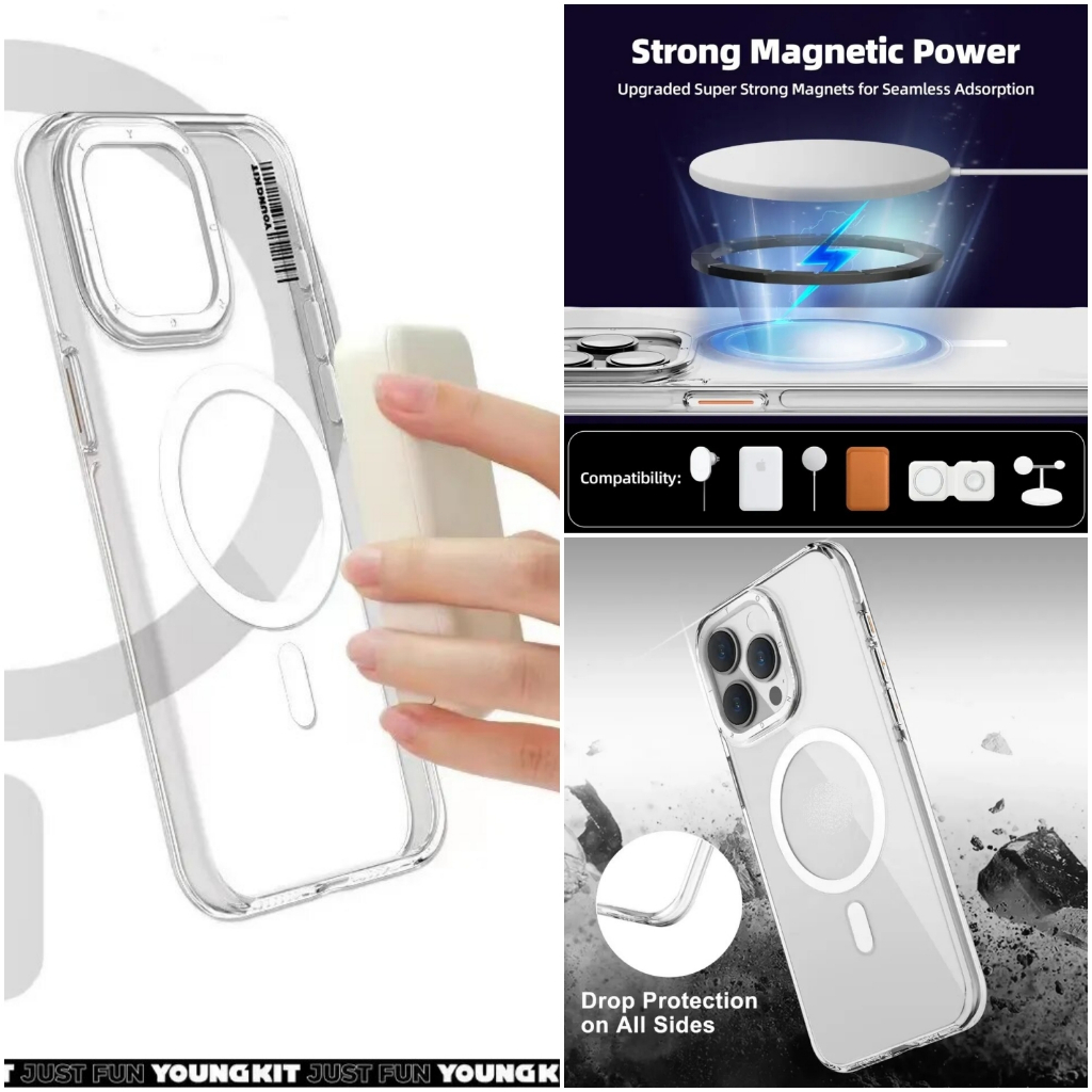 ỐP LƯNG IPHONE 15 PRO MAX - 15 PRO YOUNGKIT Crystal Shield CHÍNH HÃNG - HỔ TRỢ SẠC KHÔNG DÂY TỪ TÍNH