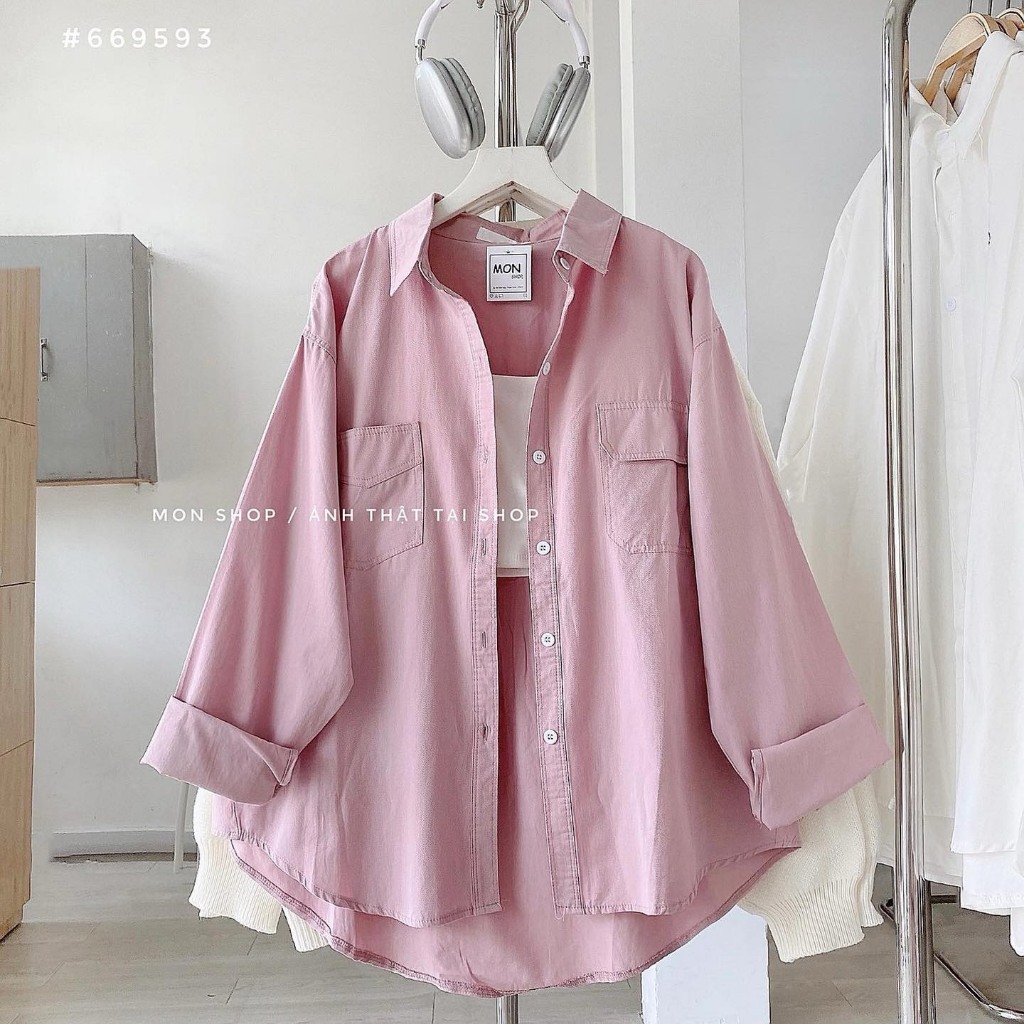 Sơ mi kiểu 1 bên túi nắp 23014 #669593 + bán kèm bra