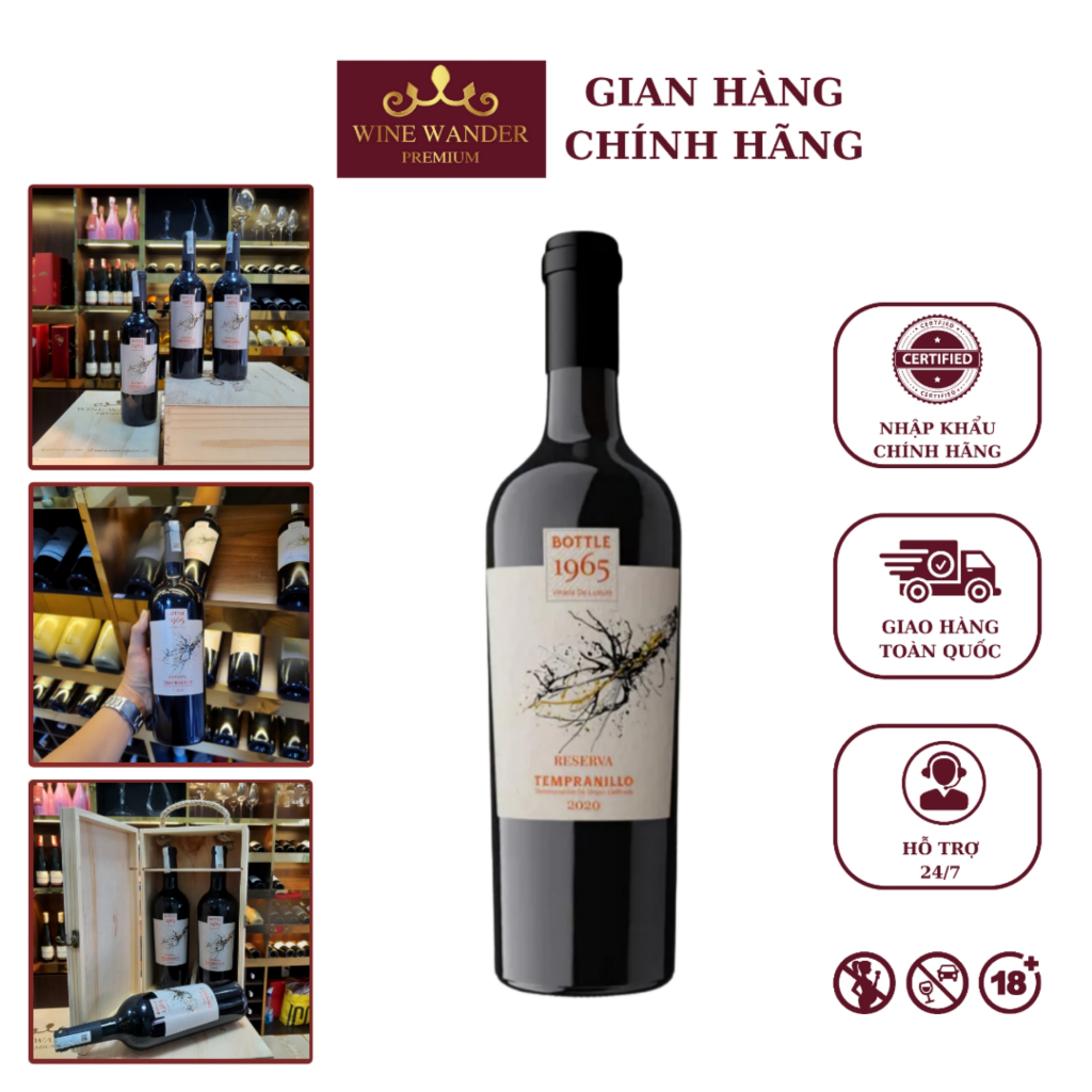 Rượu Vang Đỏ Red Wine Rượu Vang Tây Ban Nha 1965 Tempranillo 14% 750ml - Wine Wander