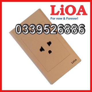 Mặt 1 ổ cắm 3 chấu LiOA chính hãng, Nhựa TRẮNG, tiếp điểm ĐỒNG