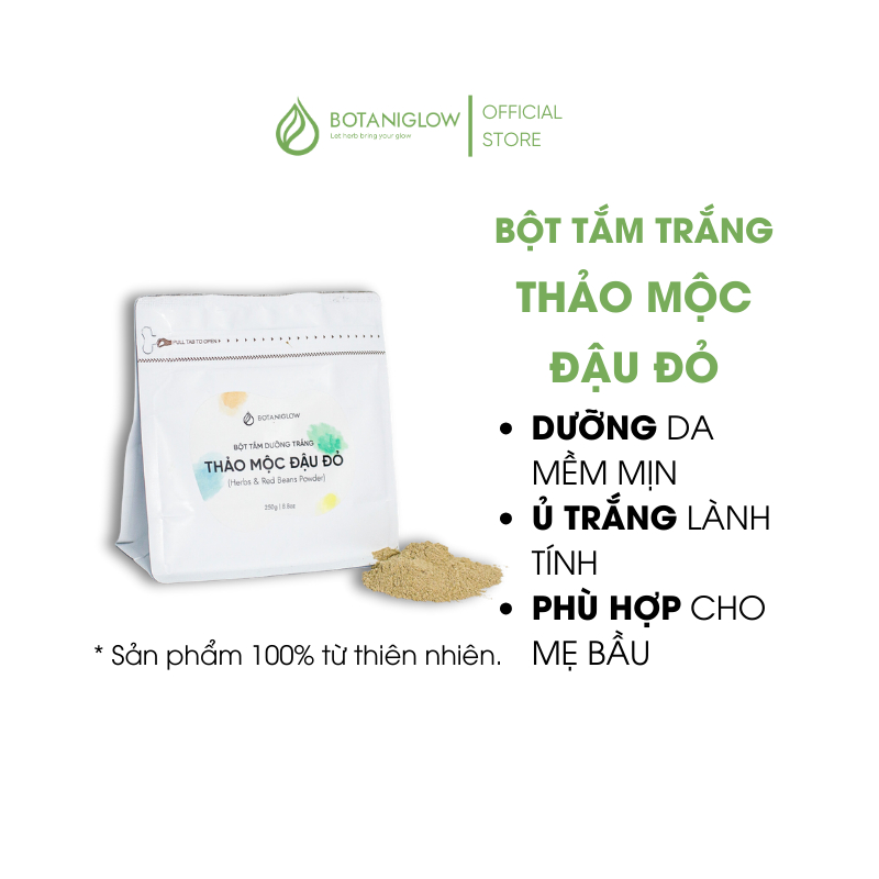 Bột Thảo Mộc Đậu Đỏ Tắm Trắng Mềm Mịn Da BOTANIGLOW 250g