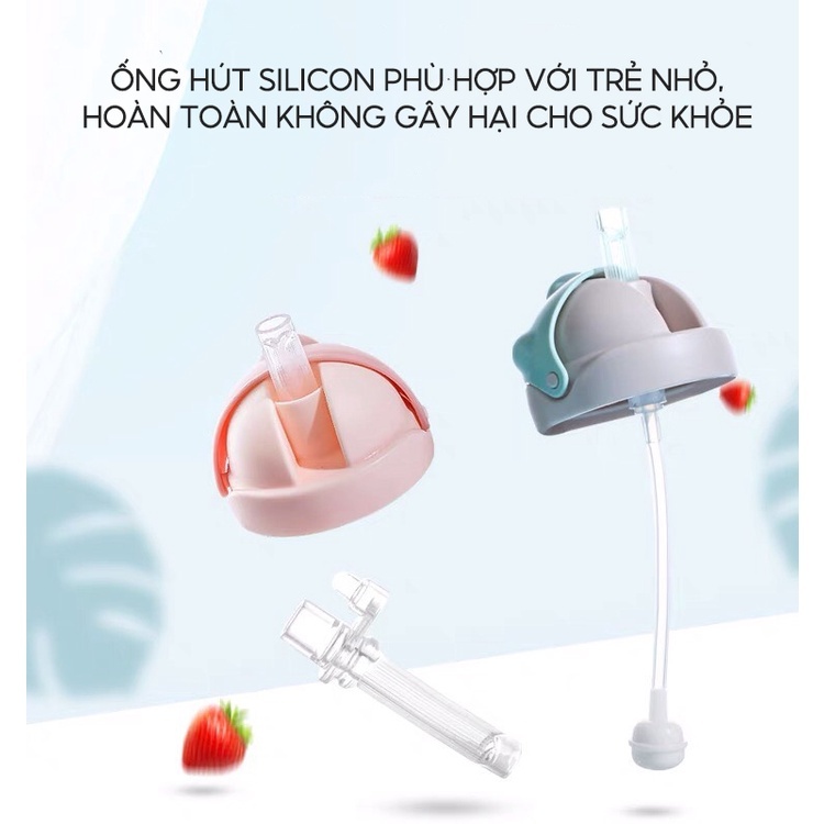 Bình nước cao cấp cho bé tập uống sữa uống nước có van chống sặc 250ml bằng nhựa PP chịu nhiệt tốt có tay cầm IQ Kao