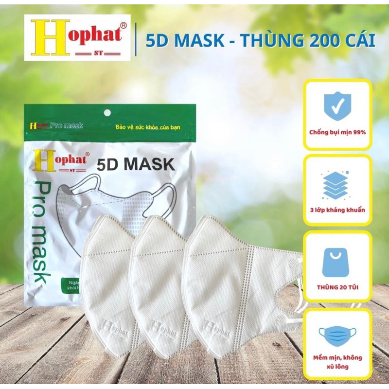Khẩu Trang 5D Hồ Phát - Cao Cấp