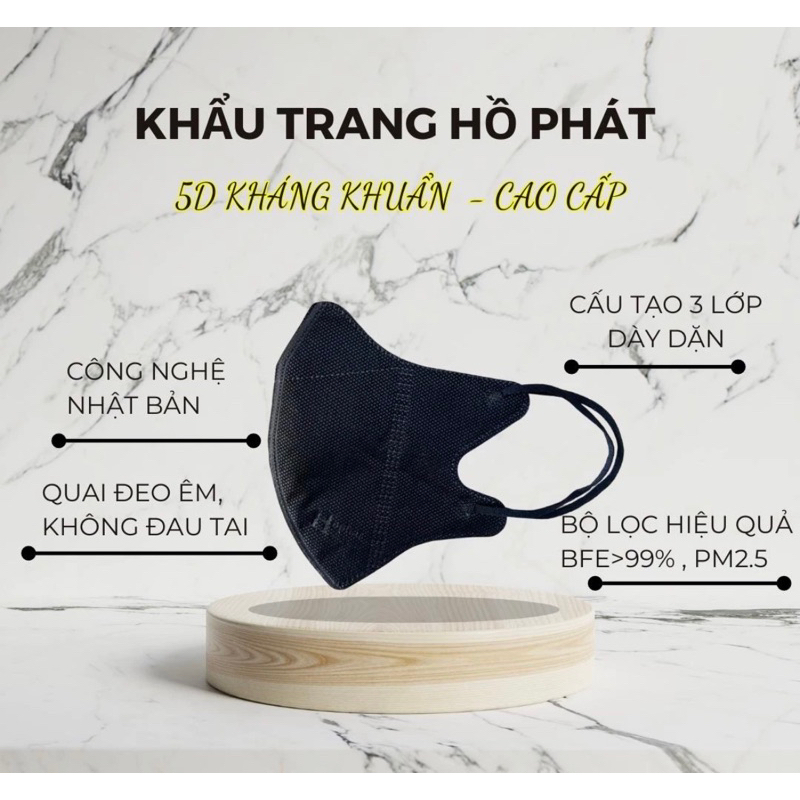 Khẩu Trang 5D Hồ Phát - Cao Cấp
