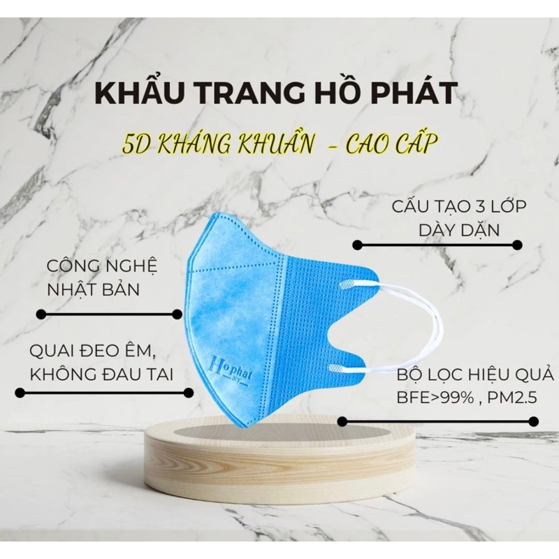 Khẩu Trang 5D Hồ Phát - Cao Cấp